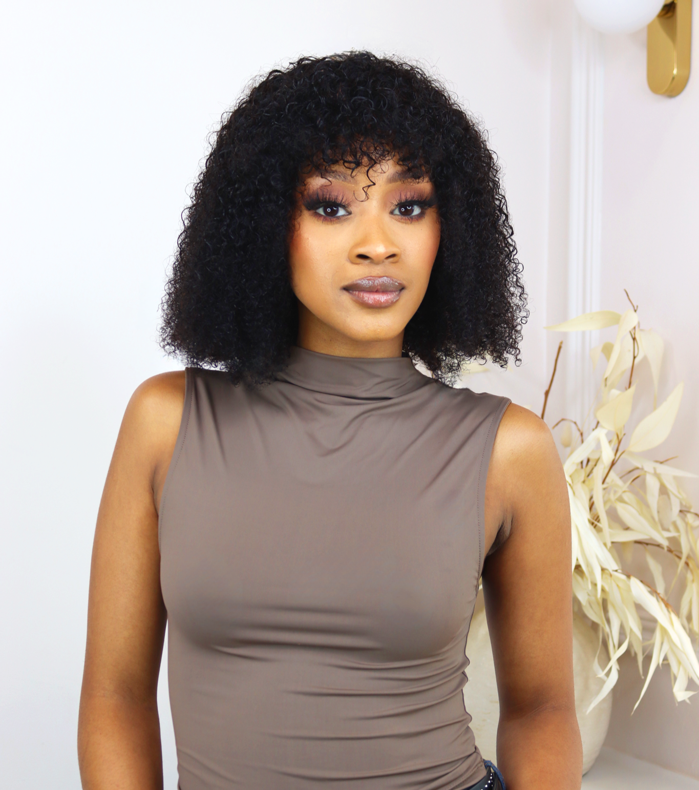 CHERRY- Brazilian Fringe Bob - Kinky Curl- 1B