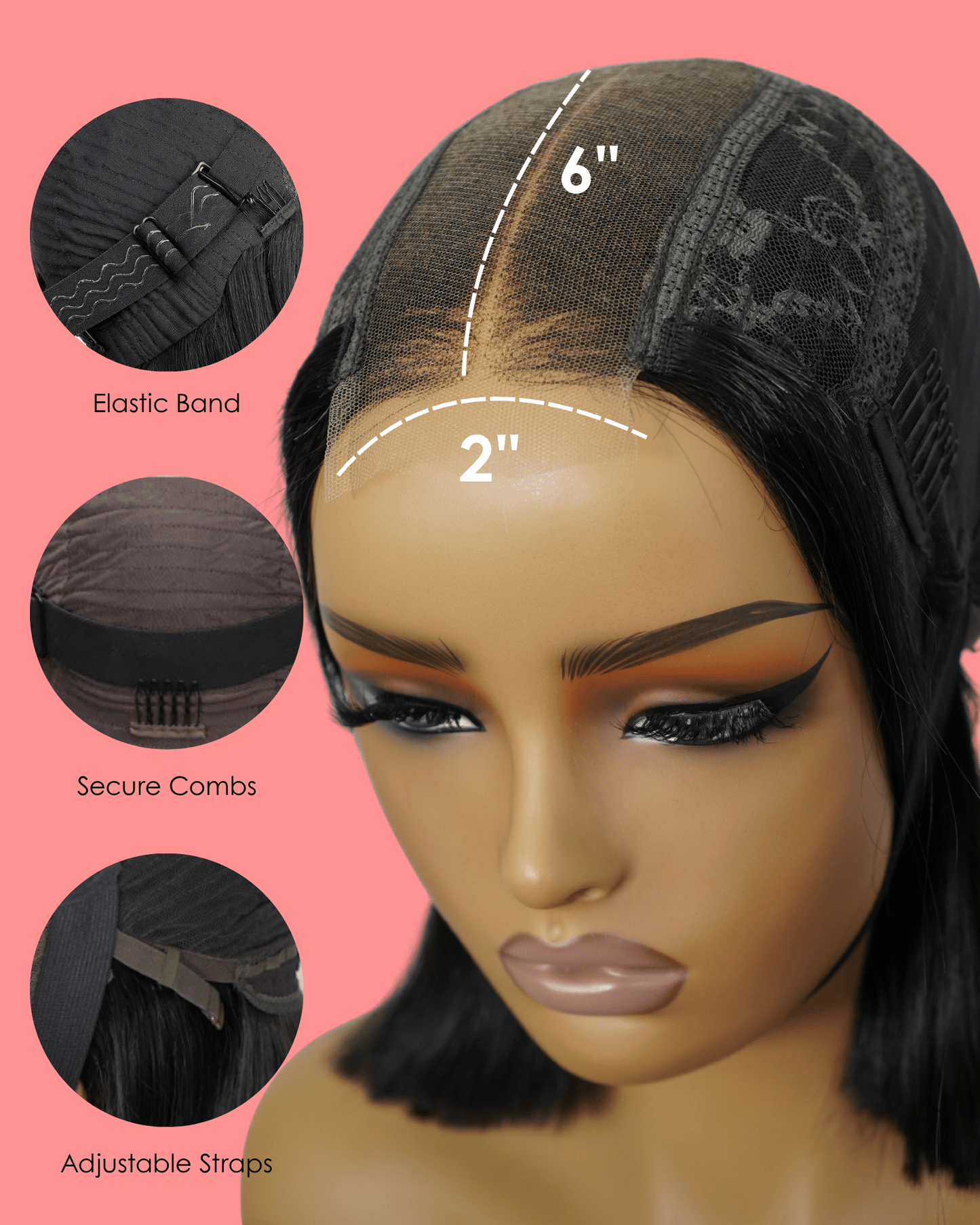 2x6 Double Drawn Vietnamese Lace Wig Straight 8 inch