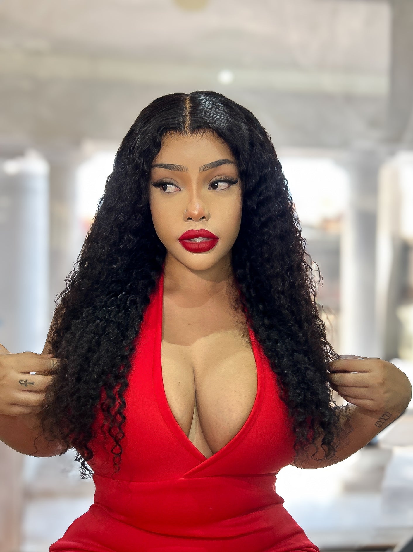 Peruvian LUX 13x4 Lace Frontal Wig Deep Wave 22 Inch