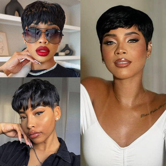 Superlove  Glueless Pixie Cut Human Hair Wig Hot Boss Lady Short Wig