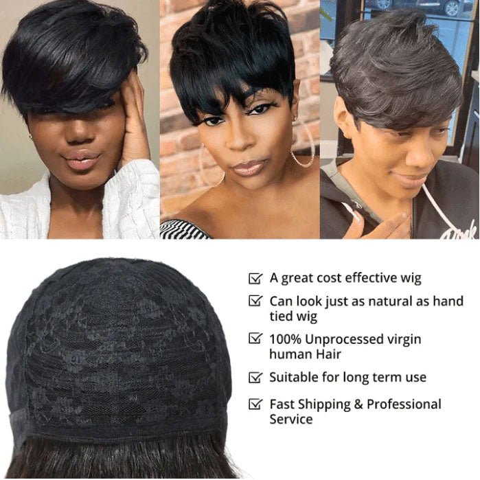 Superlove  Glueless Pixie Cut Human Hair Wig Hot Boss Lady Short Wig