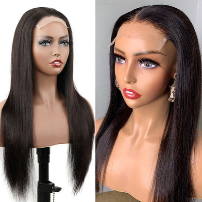 Superlove glueless Straight Wig 4x4 Lace Closure  Natural Black Human hair