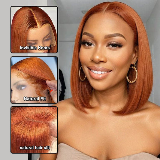Superlove Hair 13x4 Lace Orange Ginger Bob Wig