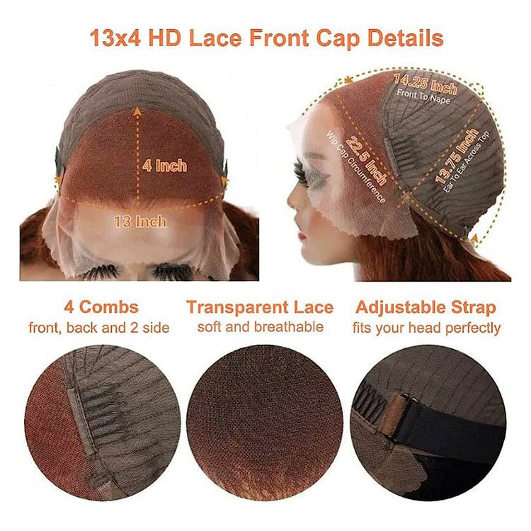 Superlove Hair 13x4 Lace Orange Ginger Bob Wig