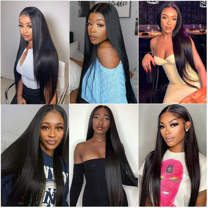 Superlove Hair 3 Bundles Straight Hair with 4x4 Lace Closure 65g/Bundle 3 Pcs/Lot Natural Black Color Double Weft Hair 10-30 Inch Hair Extensions