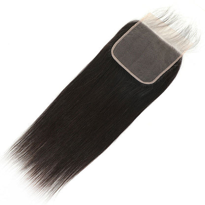 Superlove Hair 3 Bundles Straight Hair with 4x4 Lace Closure 65g/Bundle 3 Pcs/Lot Natural Black Color Double Weft Hair 10-30 Inch Hair Extensions