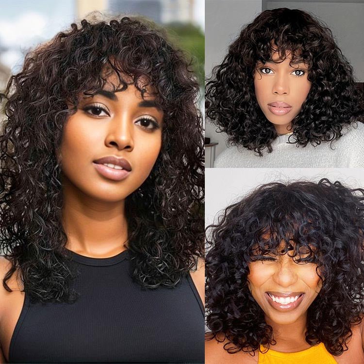 Superlove Readytogo Glueless Water wave  Short Bob Wig with Bangs