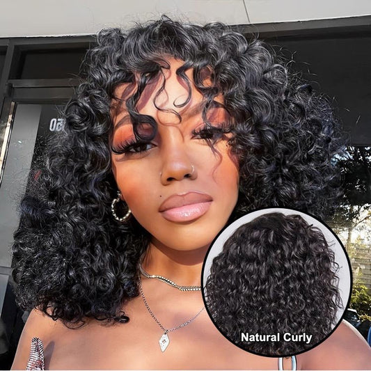Superlove Readytogo Glueless Water wave  Short Bob Wig with Bangs