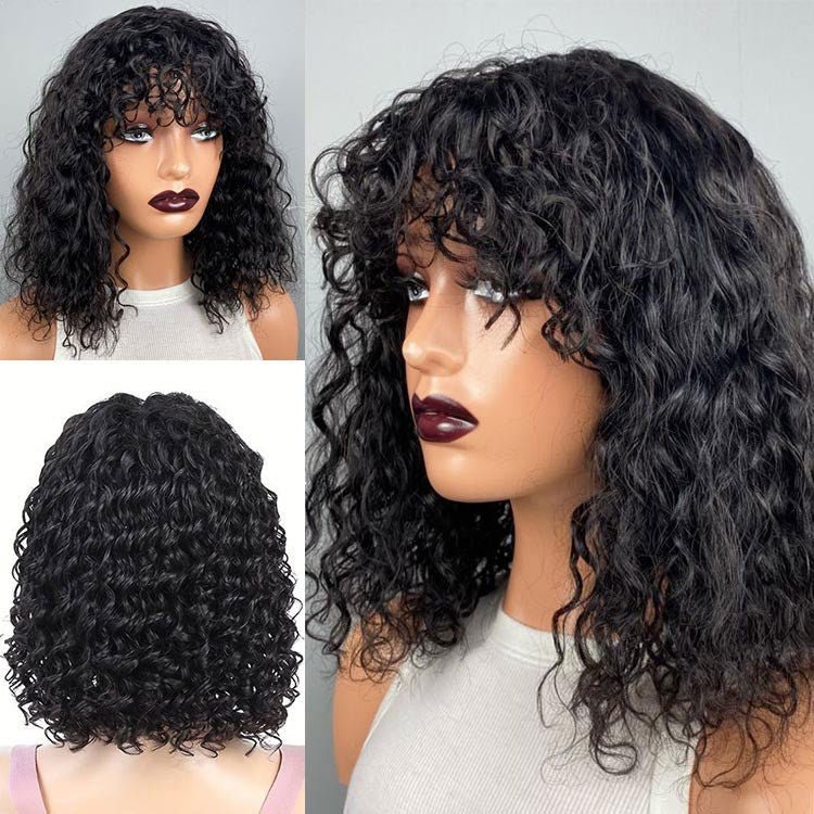Superlove Readytogo Glueless Water wave  Short Bob Wig with Bangs