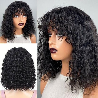 Superlove Readytogo Glueless Water wave  Short Bob Wig with Bangs